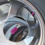 Set of 4 Aluminum Tire Stem Caps for Universal Vehicles (17mm, Purple)