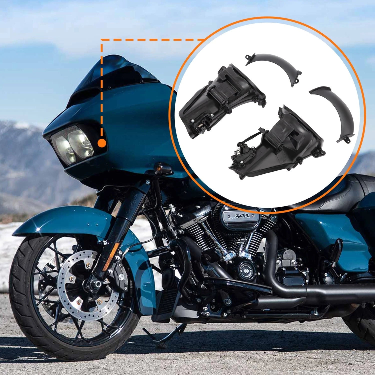 Pair Fairing Air Duct for Harley Road Glide (2015–2024) & CVO (2018–2023)
