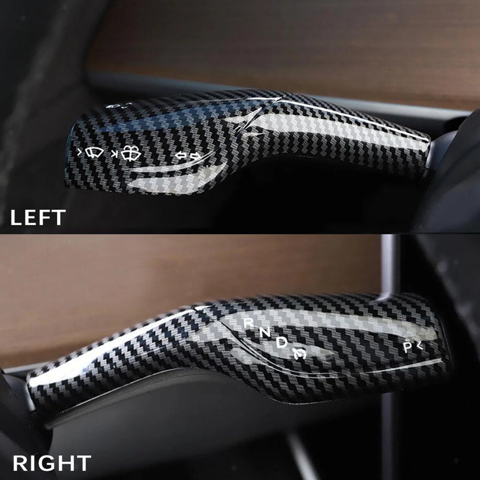 2PCS Gear Shift Wiper Lever Cover Accessories for Tesla Model 3 (2017-2023)