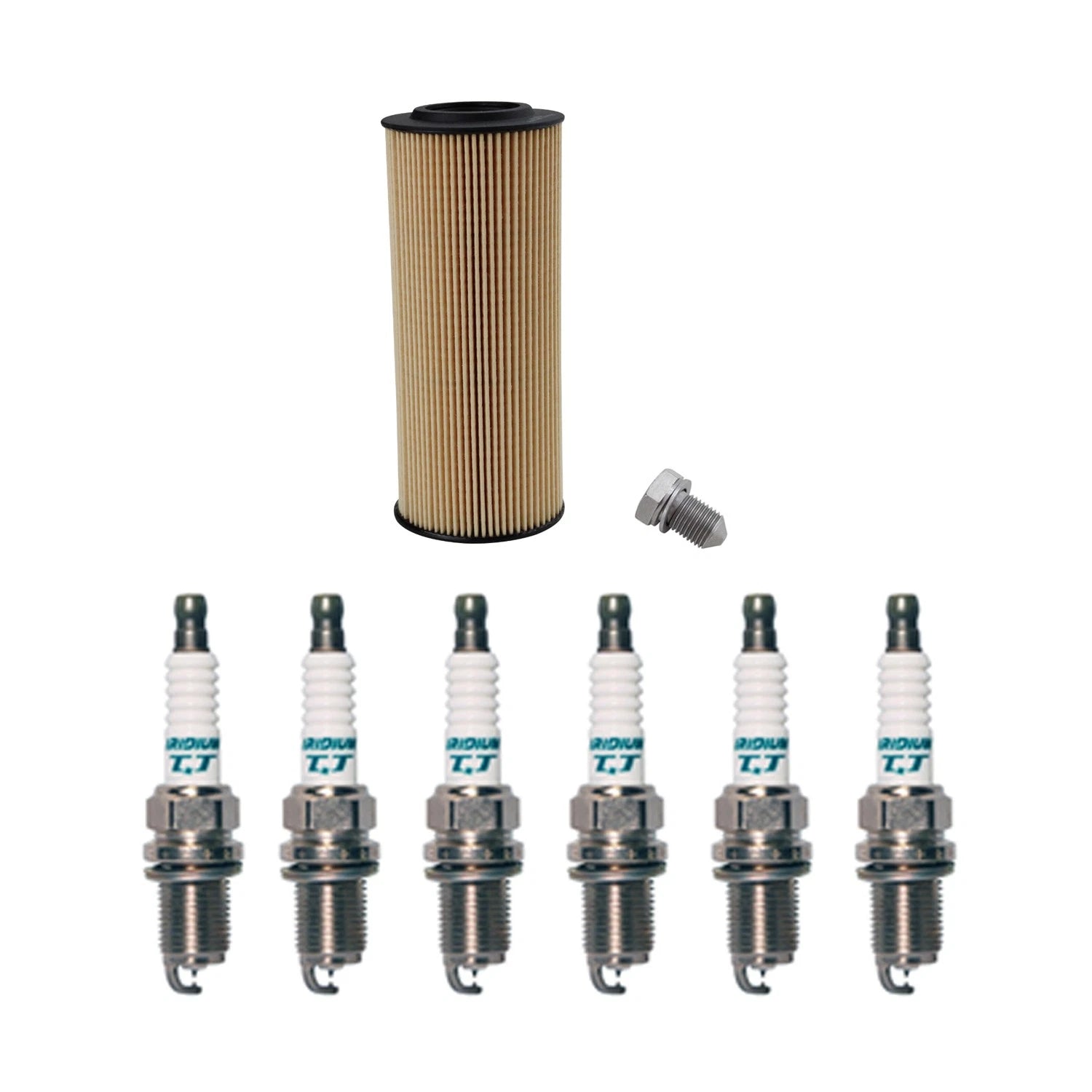 Wix Engine Oil Filter & Denso Spark Plugs Set for Audi A4 Quattro (2005–2009)