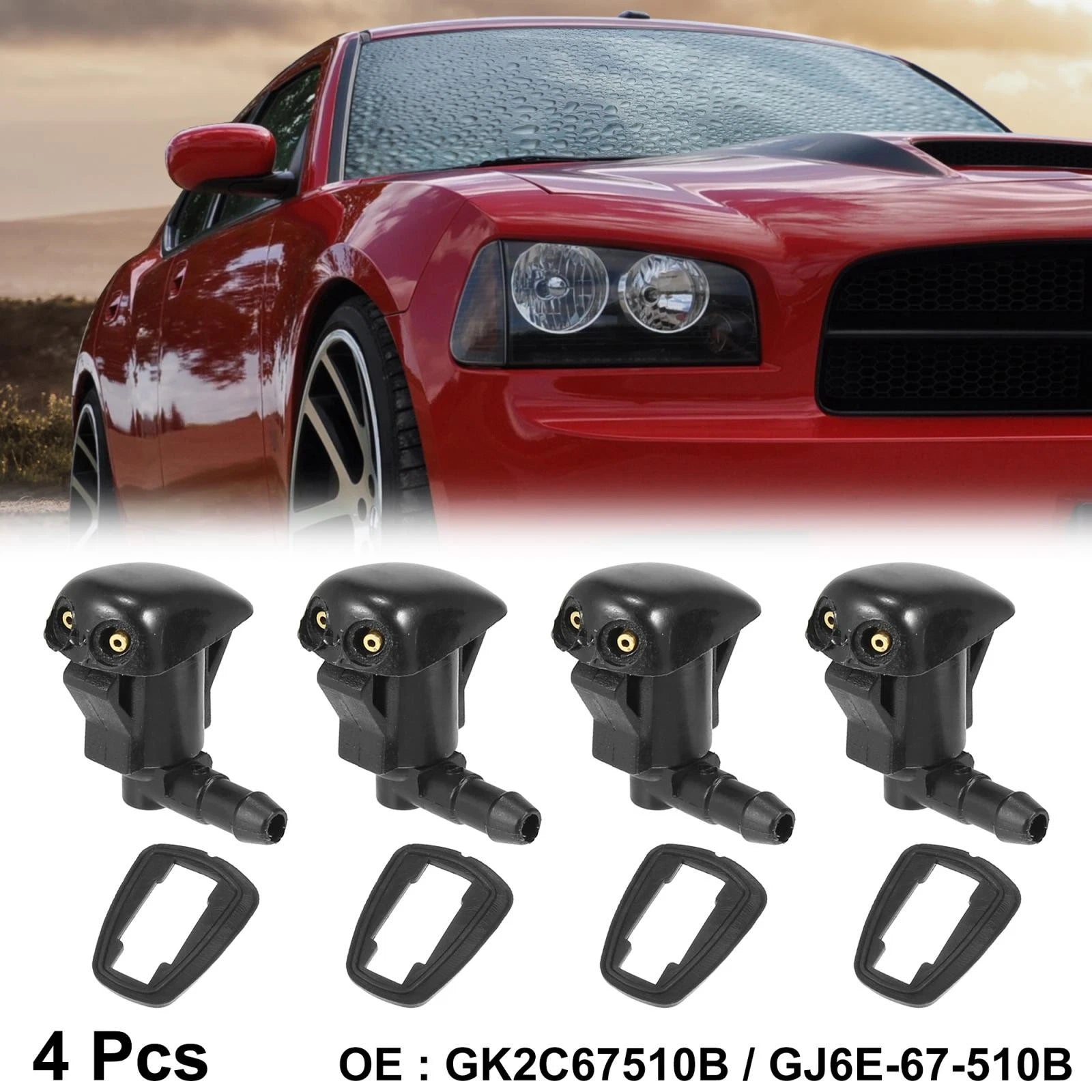 Set of 4 Front Windshield Washer Nozzles for Toyota Yaris XP10 (1999–2005) GK2C67510B