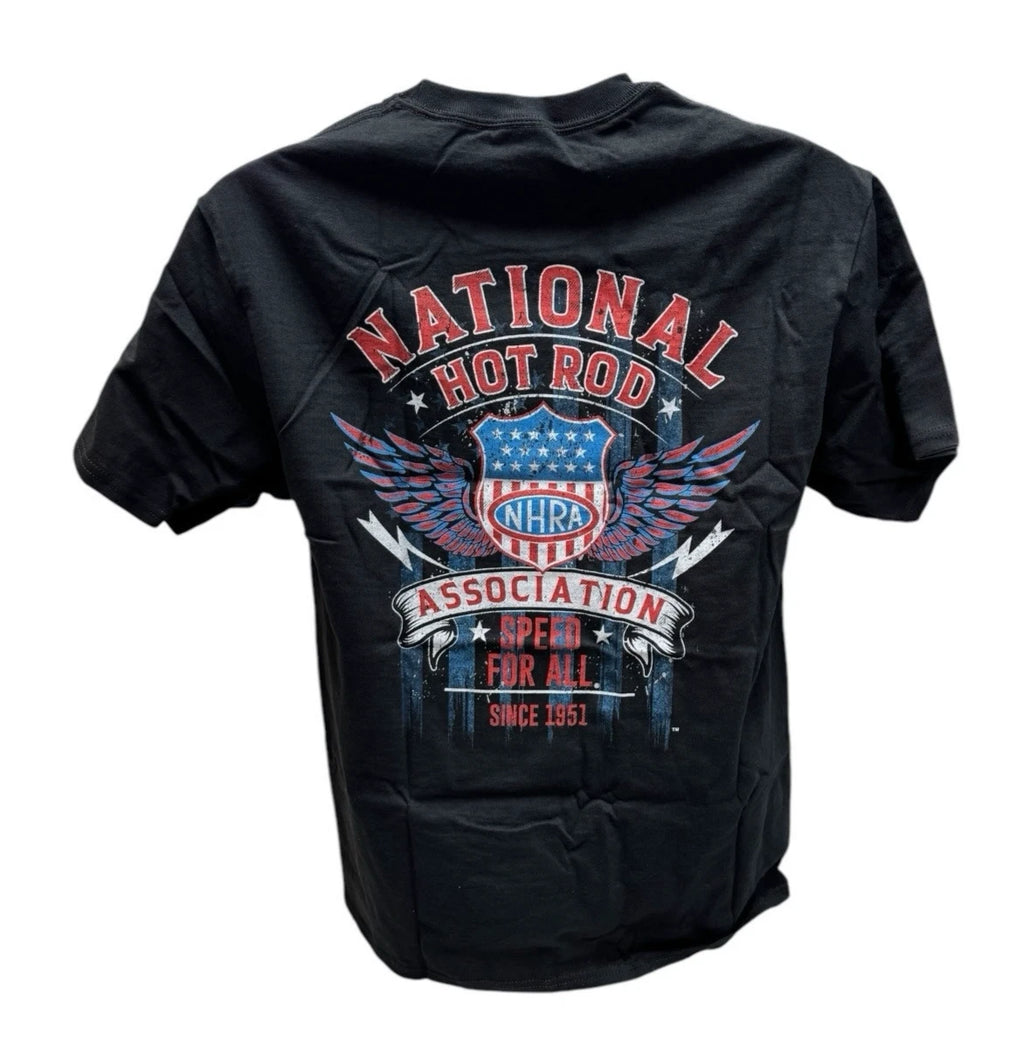 Speed T-Shirt Vintage NHRA Drag Racing for All American Flag (Men)