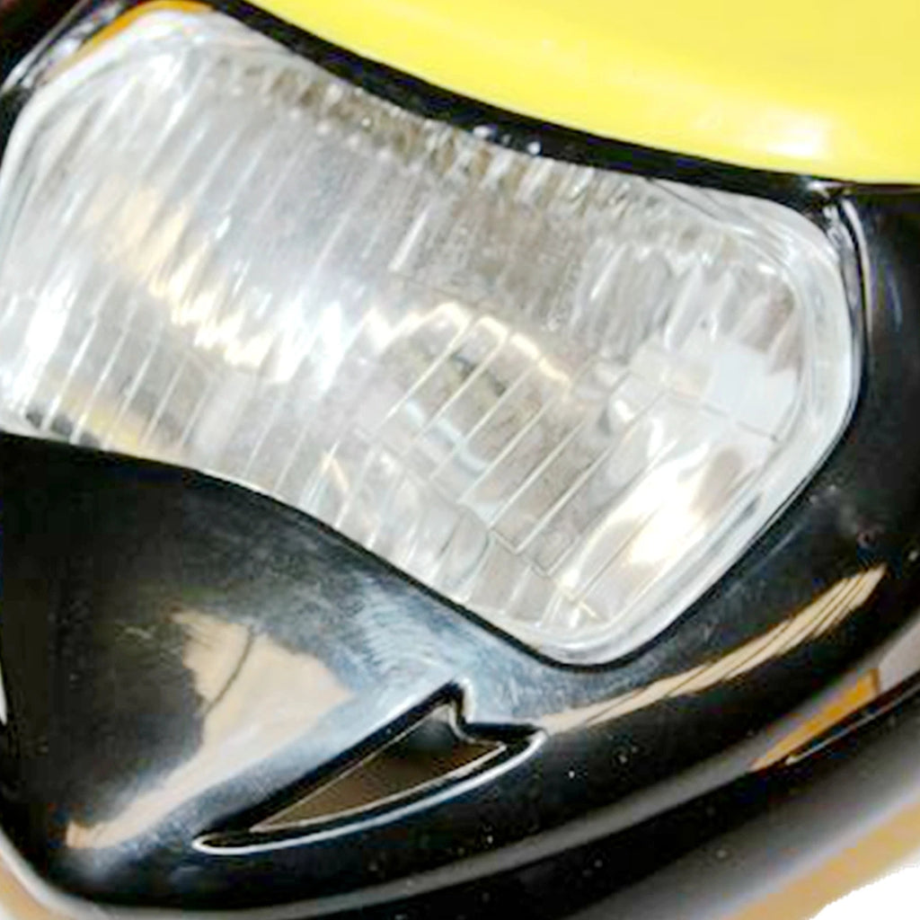 Headlight Lamp + Strip for PIT Trail Dirt Motorcycle MX Bike (Yellow Black)