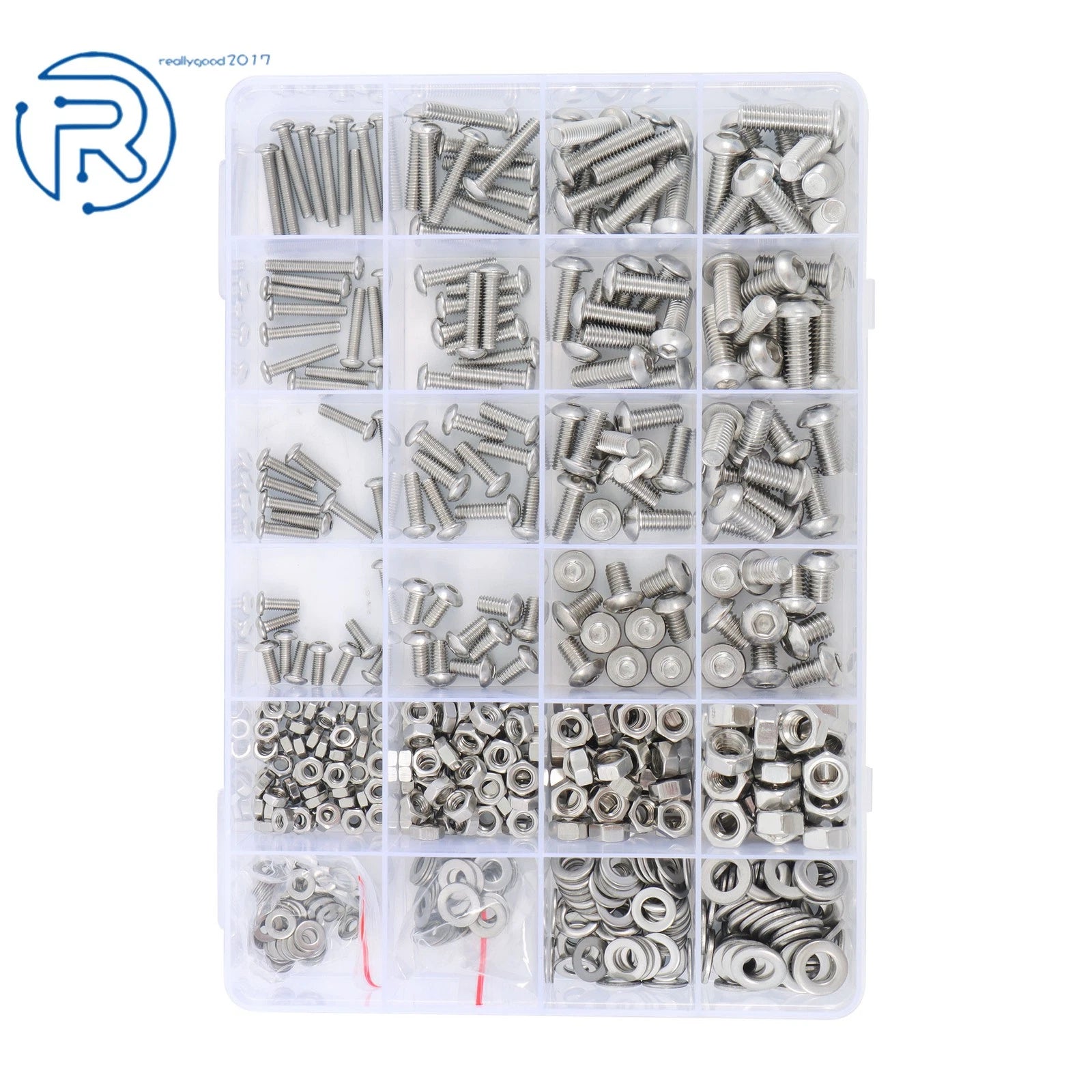 Set of 600 Stainless Steel Bolts and Nuts for Locks
