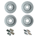 Set of 4 Disc Brake Rotors & Akebono Euro Pads for W221 S400 S550 (2007–2013)