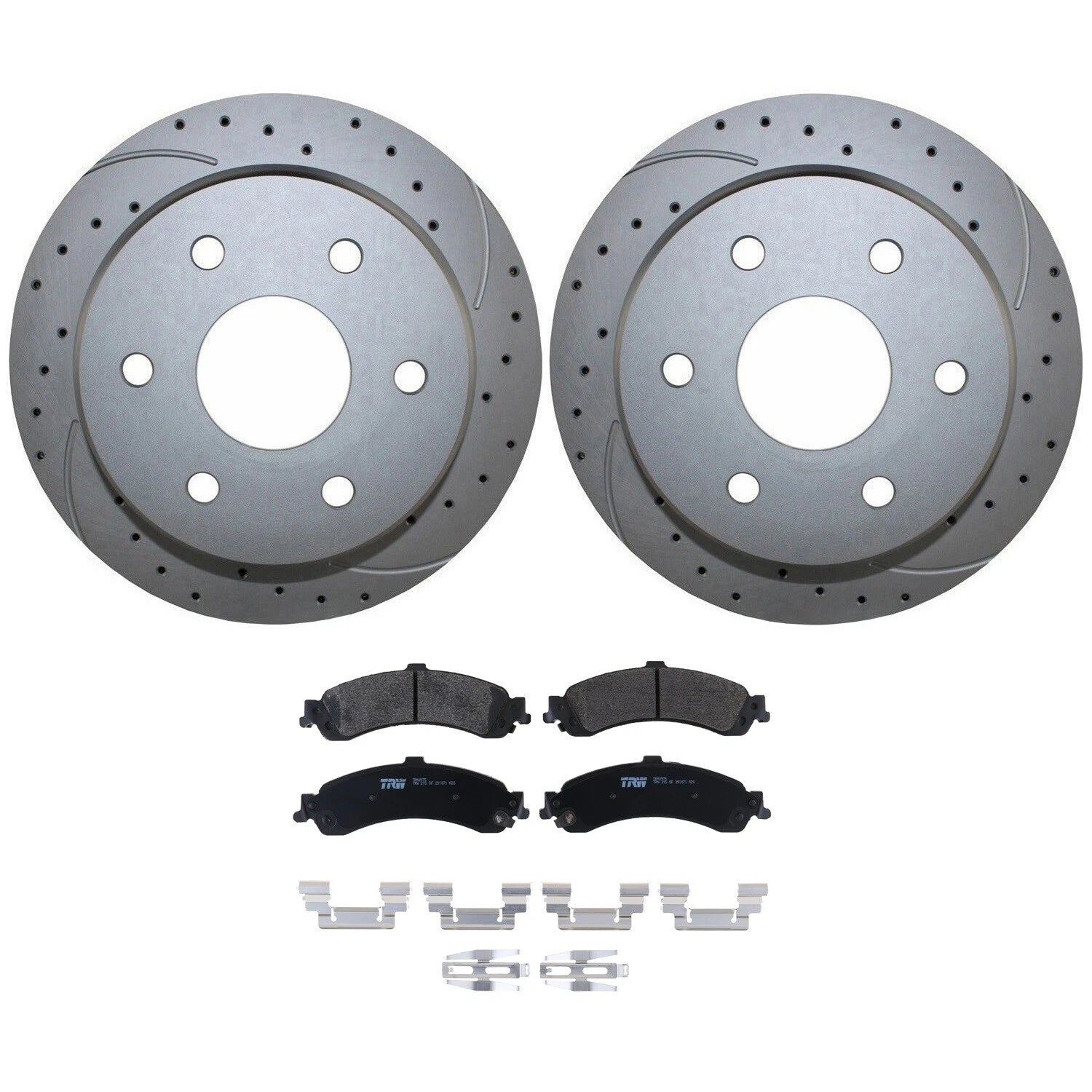 Rear Brake Kit 325mm Drill Disc TRW Metallic Pad for Silverado Sierra 1500 (2007–2018)