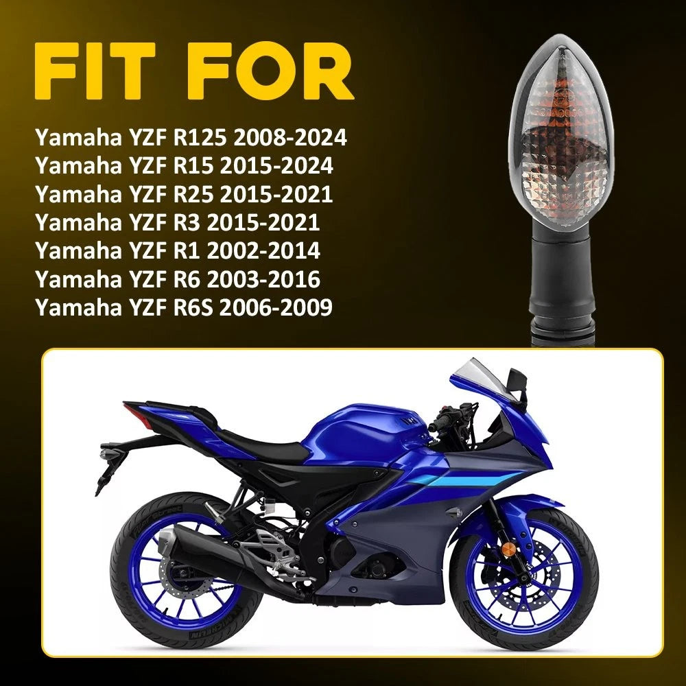 2X Turn Signal Indicator Blinker Light for YZF R1/R6/R3/R25/R15/R125 (1998–2023)