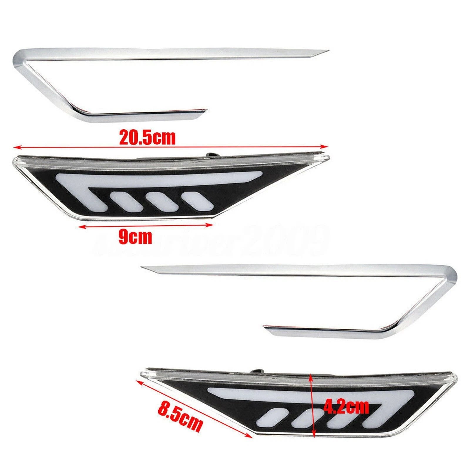 JDM Bright White Amber COB Side Marker Lights for Honda Civic (2016-2021)