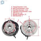 Set of 2 Wheel Hub Bearing Assembly for Ford Explorer