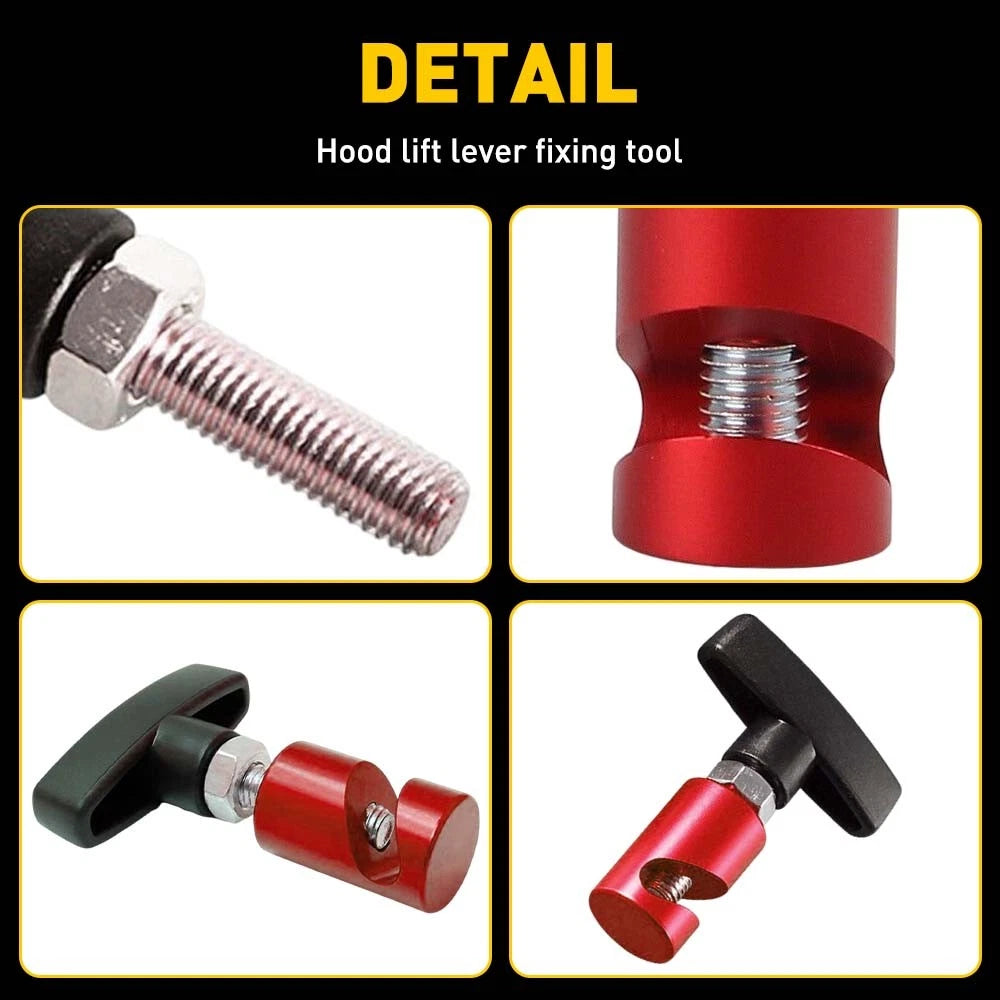 Hood Strut Support Clamp for Car Lift (Durable Aluminum, Red)