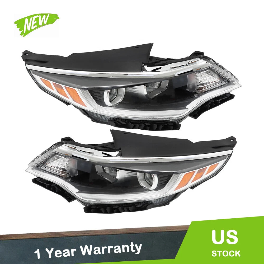 Set of 2 Halogen Headlights for Kia Optima (2016–2018) Chrome