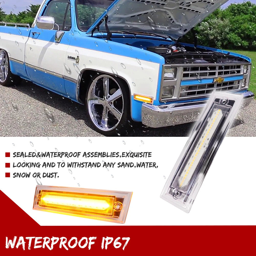 Amber LED Front Side Marker Light for Chevrolet C10 C20 C30 (1981–1991)