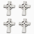 4pc Brushed Stainless Steel Celtic Cross Emblem Kit - ACC4680