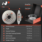 Rear Disc Brake Rotors & Ceramic Pads for Jeep Renegade (2015–2022)