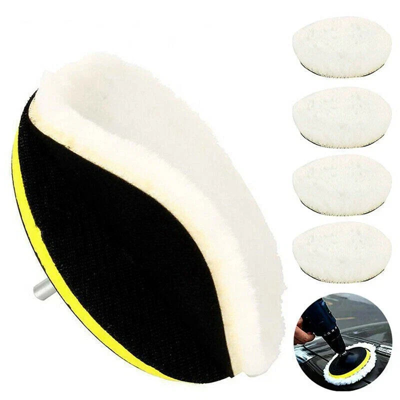 Set Buffing Polishing Pads Wool Wheel Mop for Car Polisher Drill Adapter