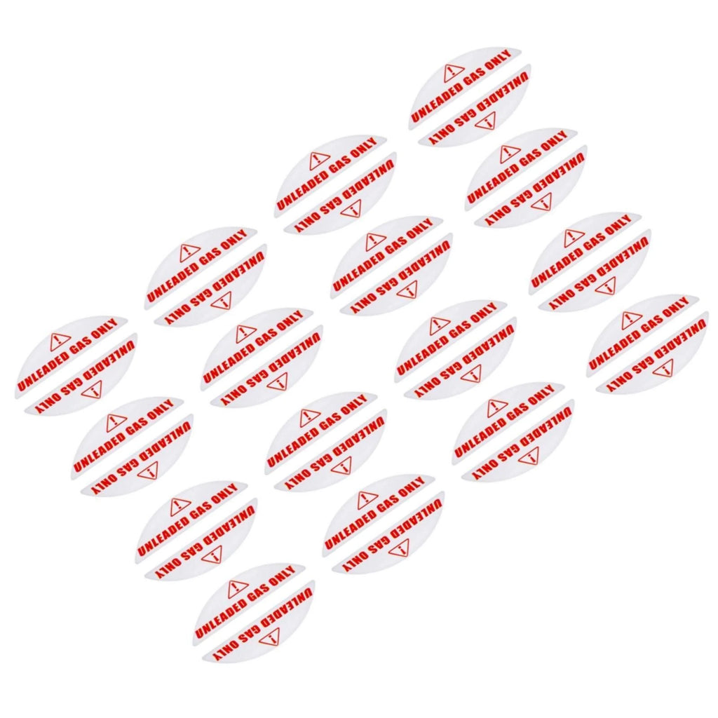 Set of 16 Unleaded Only Gas Cap Fuel Labels for Universal Use