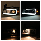 2X Projector Headlights for Dodge Charger (2006–2010) LED Tube Black LH/RH