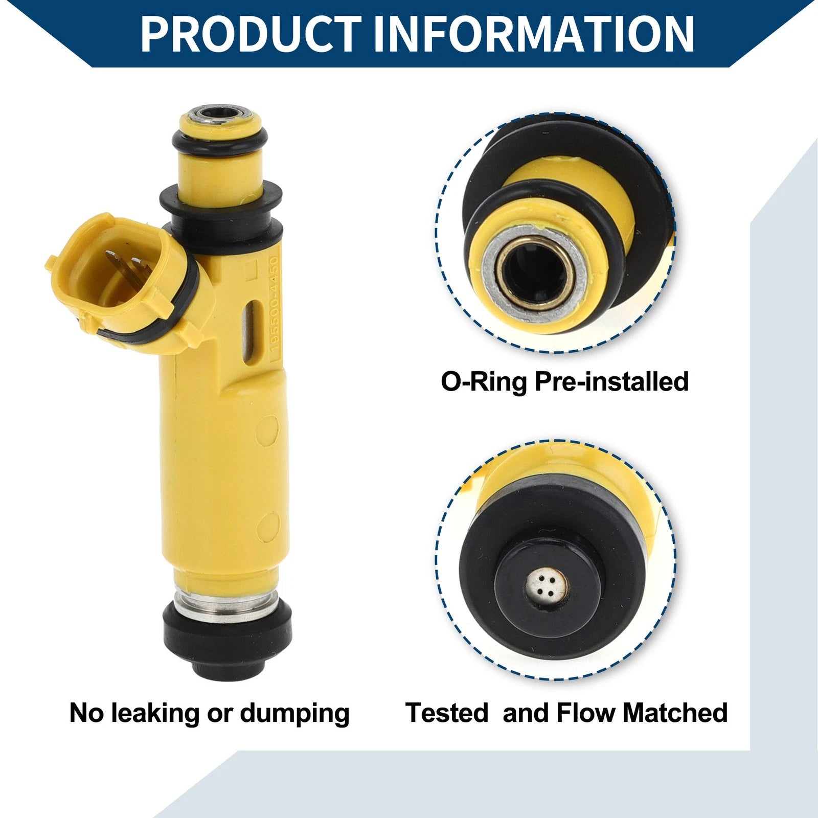 Fuel Injector No. 195500-4450 for Mazda RX-8 (2004–2008) 1 Pc Yellow