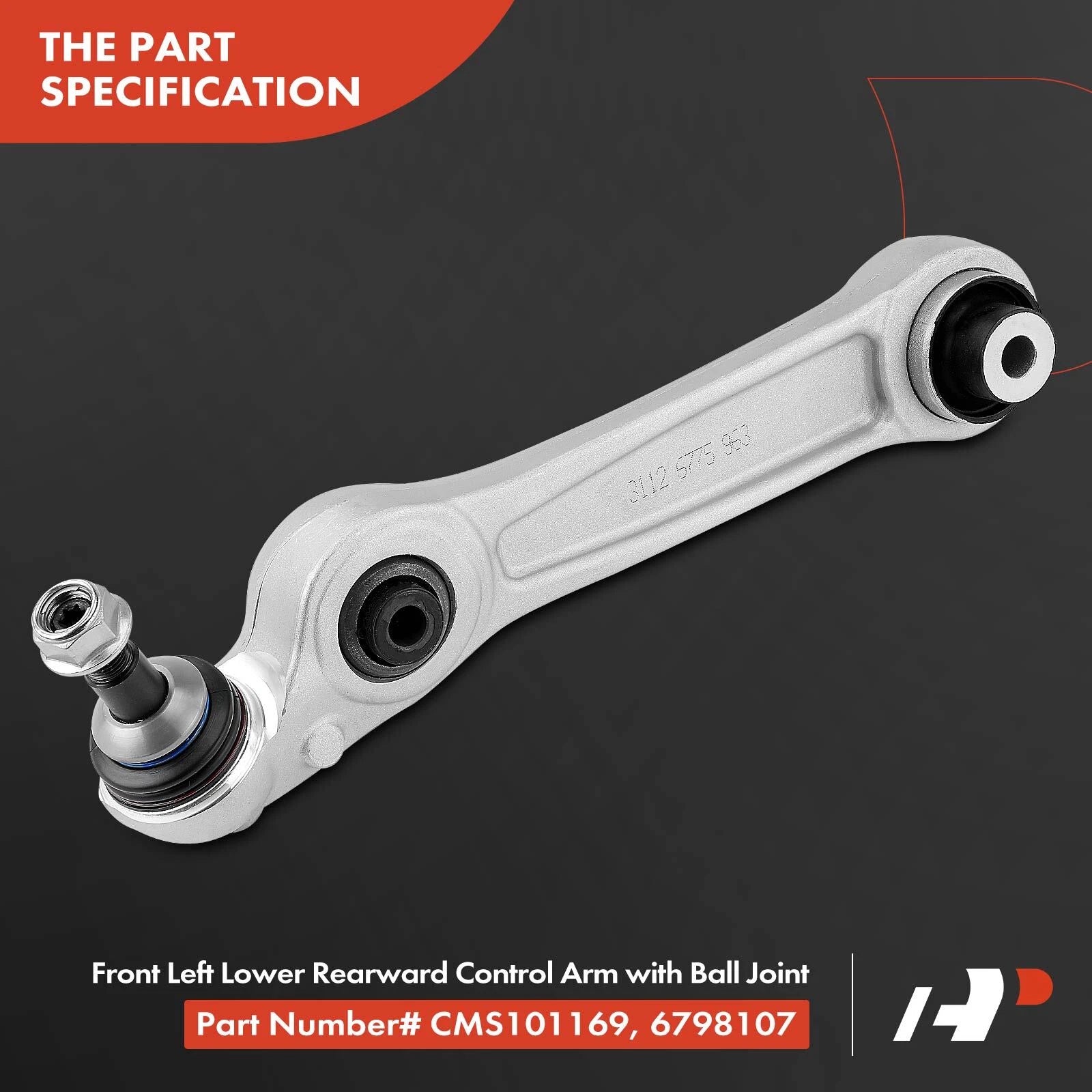 2X Front Lower Rearward Control Arm with Ball Joint for BMW F01 (2008–2015)