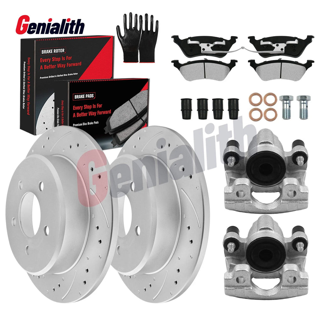 Rear Brake Rotor Pads Caliper for Chrysler Town & Country Dodge Caravan (2001–2007)
