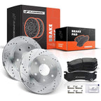 Front Drilled Brake Rotors & Ceramic Pads for Chevy Silverado 1500 (2007–2018)