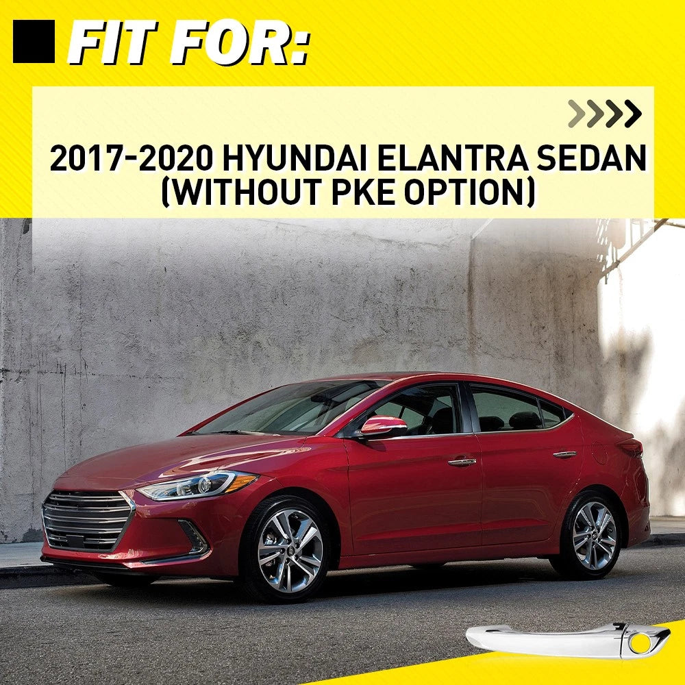 Set of 4 Door Handle Assemblies for Hyundai Elantra Sedan (2017–2020)