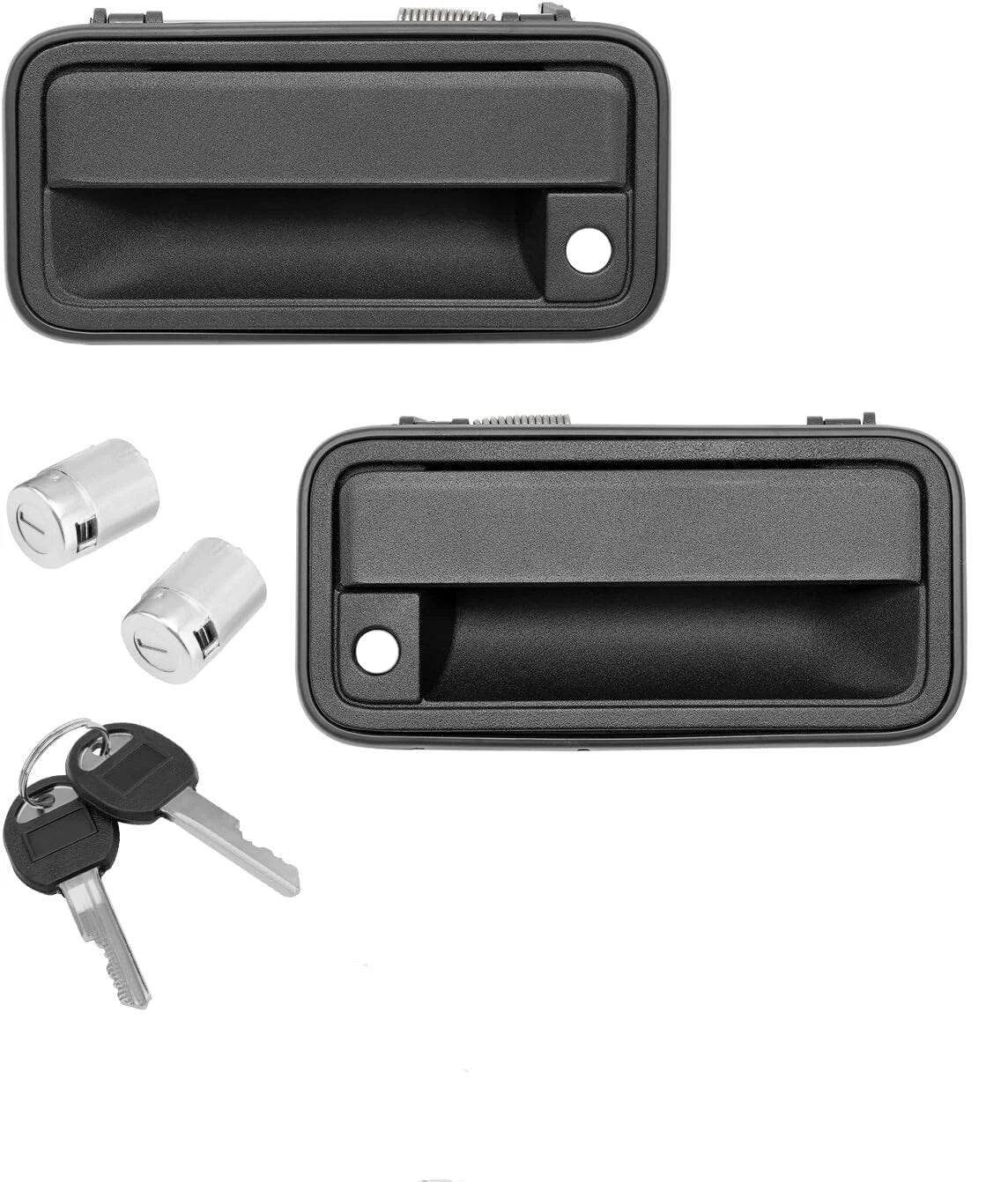 Metal Exterior Door Handle w/ Lock Cylinder & Keys for Chevy GMC C1500 (1988–2000)