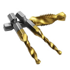 6-Piece Metric Tap Drill Set for Metals - Hex Shank HSS Plated