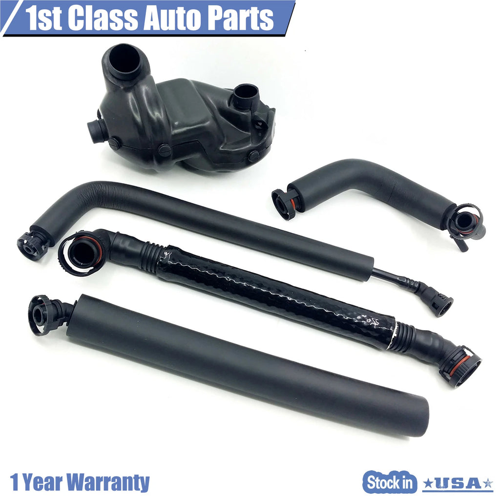 PCV Crankcase Vent Valve + Hose Kit for BMW E46 (2000–2006) 5PCs