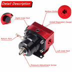 Adjustable Fuel Pressure Regulator Kit with 0-100psi Gauge -6AN for Universal