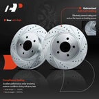 Set of 6 Rear Drilled Brake Rotors & Pads for Ford Mustang (2010–2014)