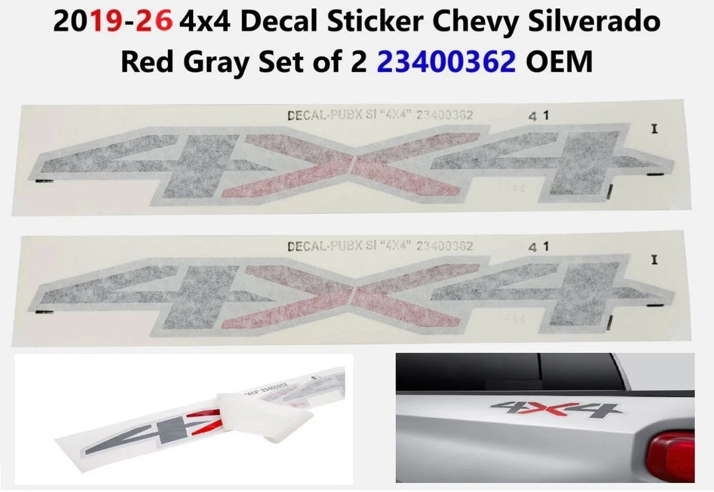 Set of 2 4x4 Decal Stickers for Chevy Silverado (2019–2026) 23400362