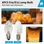 Clear Bulbs Night Light for E12 E14 (240V, 7W, 10W)