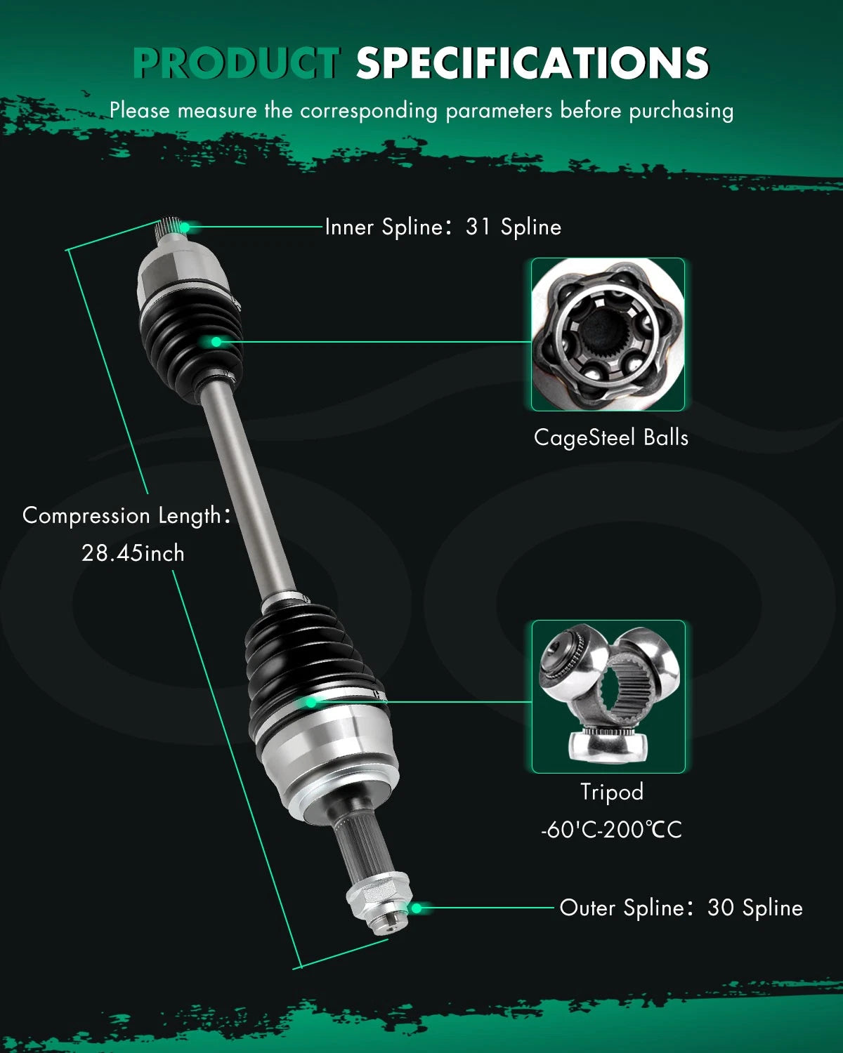 FWD CV Axle Shaft for Honda Odyssey 3.5L (2011–2017)