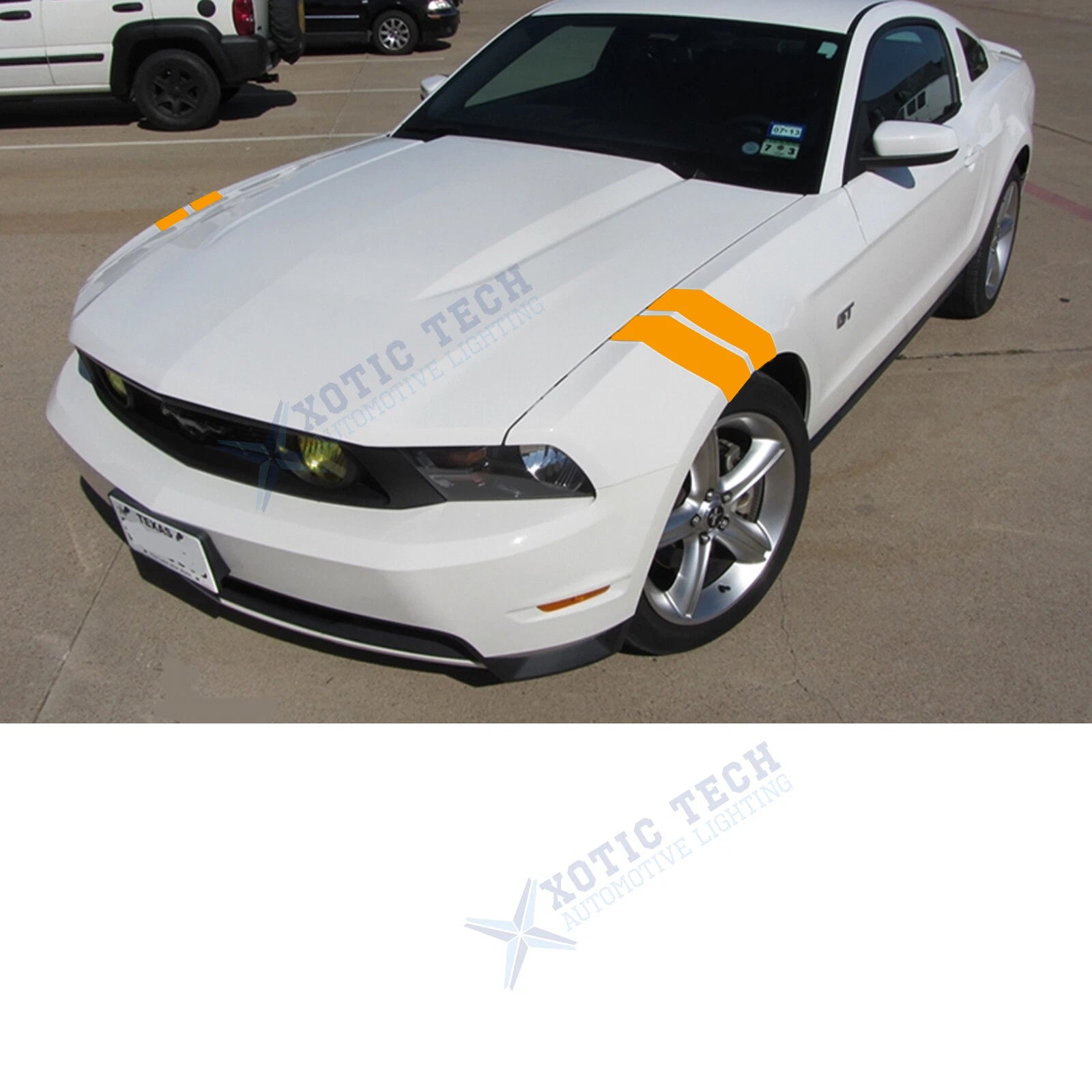 Racing Rally Stripes Vinyl Decal for Yellow Roll Front Hood Fender (2016-2017)
