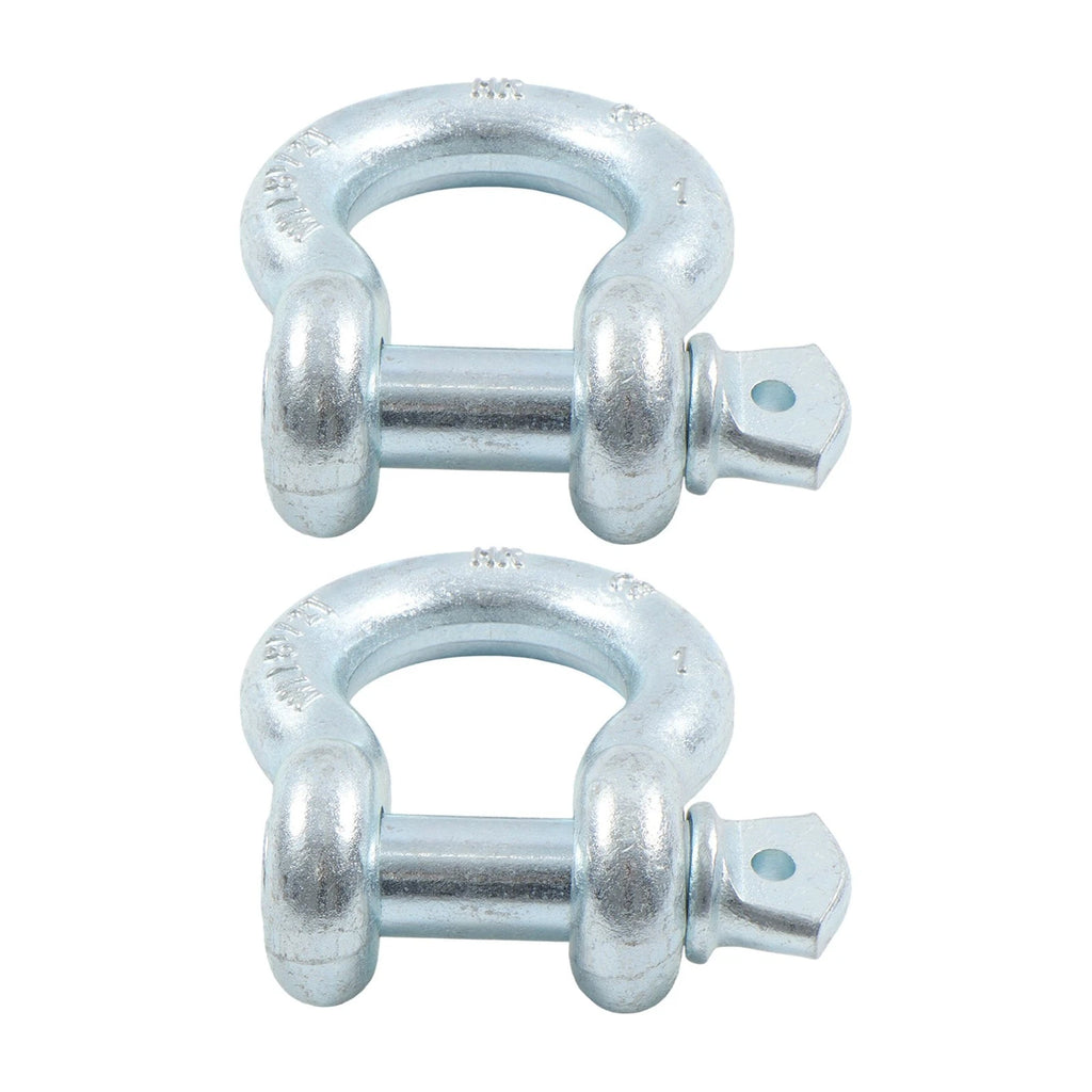 Set of 2 Heavy Duty 1" D-Ring Bow Shackles WLL 8.5 Tons
