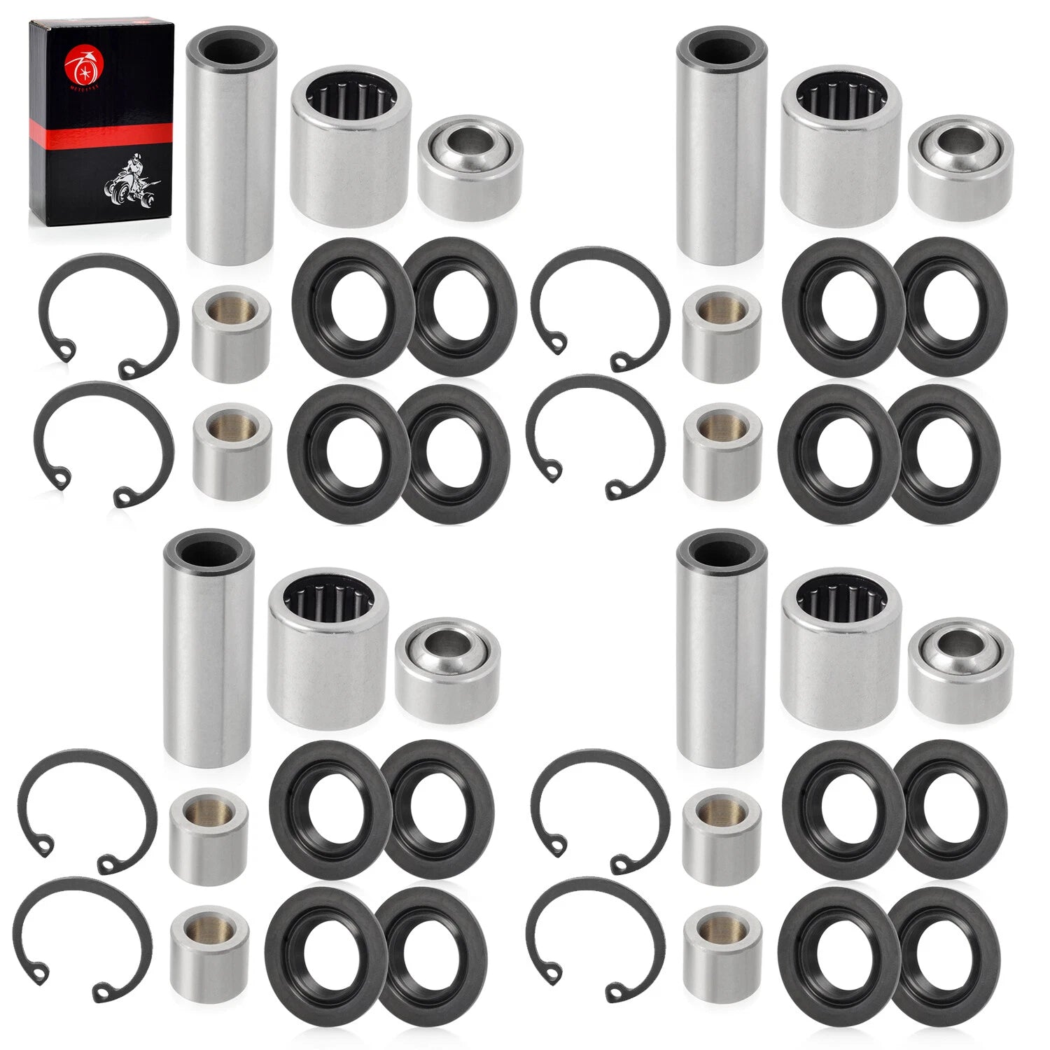 Set of 4 Upper Lower Front A-Arm Bearing & Seal for Kawasaki KFX700 (2004–2009)