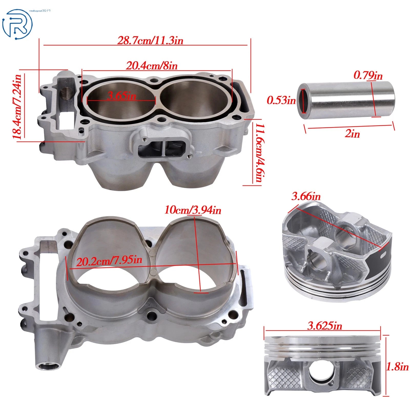 Cylinder Piston Gasket Kit for Polaris Ranger Crew XP 900, RZR 900 (2013–2018)