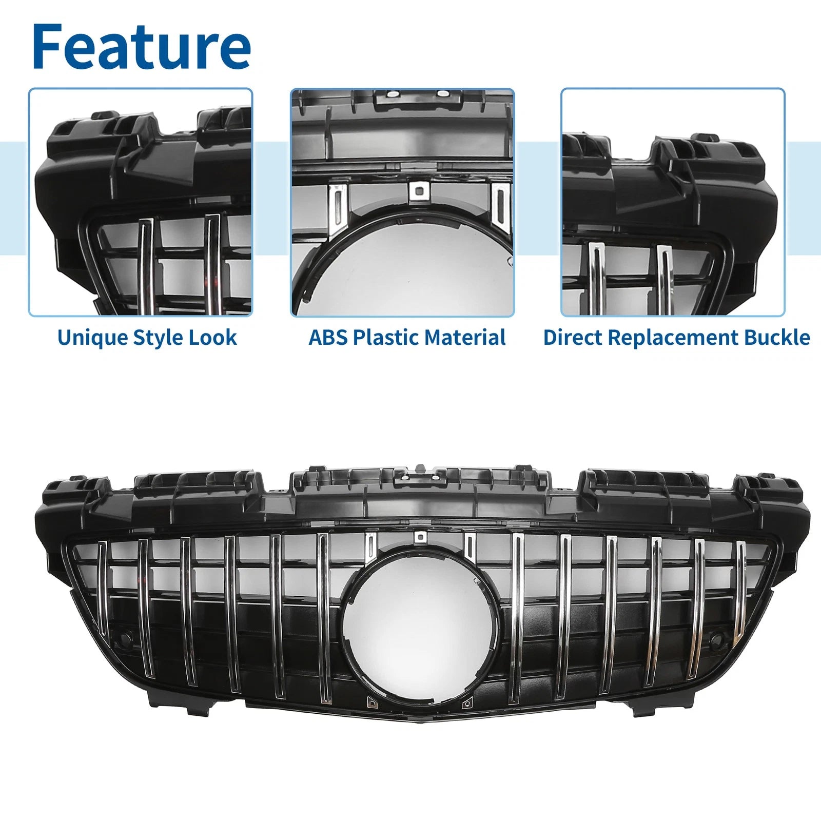 Front Upper Bumper Grille for Mercedes-Benz SLK200 (2000–2004) Chrome
