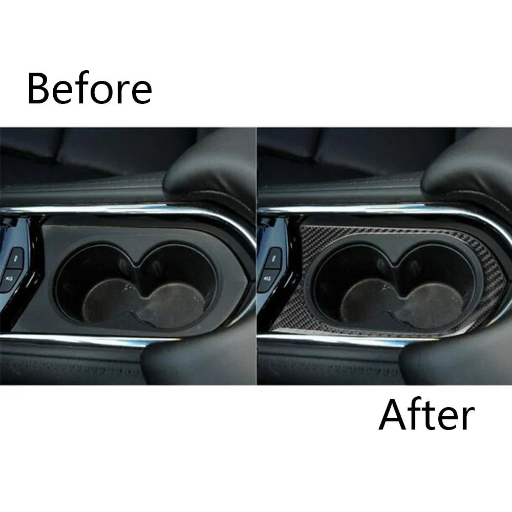 Carbon Fiber Interior Center Console Cup Holder Cover Trim for Cadillac ATS (2013-2019)