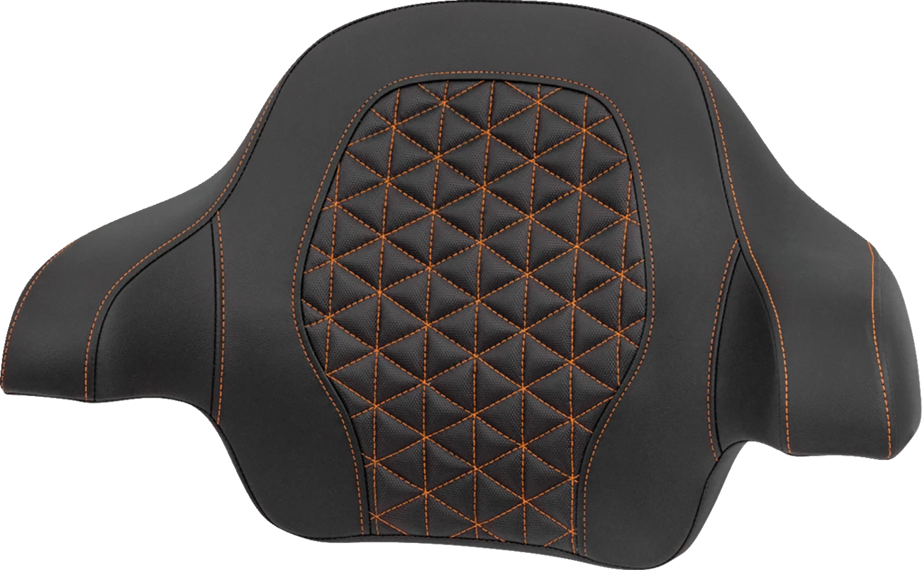 SADDLEMEN Tour-Pak Passenger Pad for Harley FLH/FLT (Tri-Gripper, Orange Stitch)