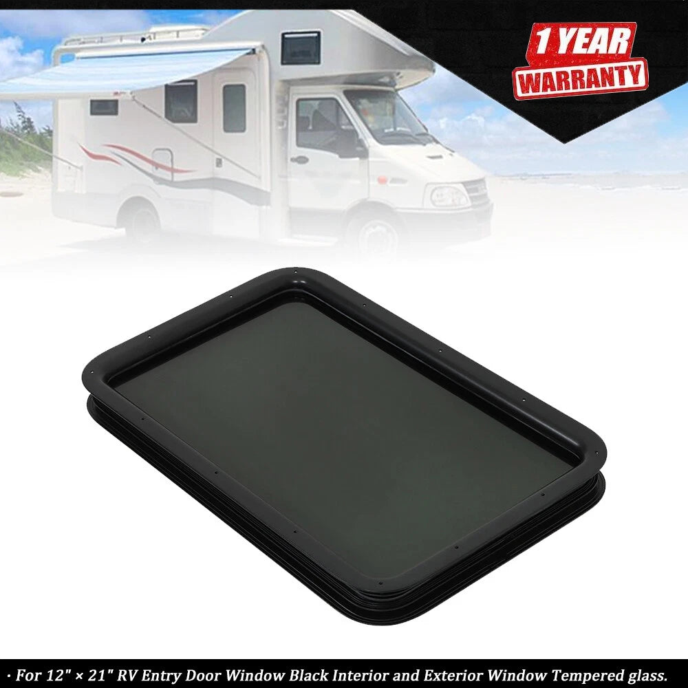 12" x 21" RV Entry Door Window for RV (Tempered Glass)