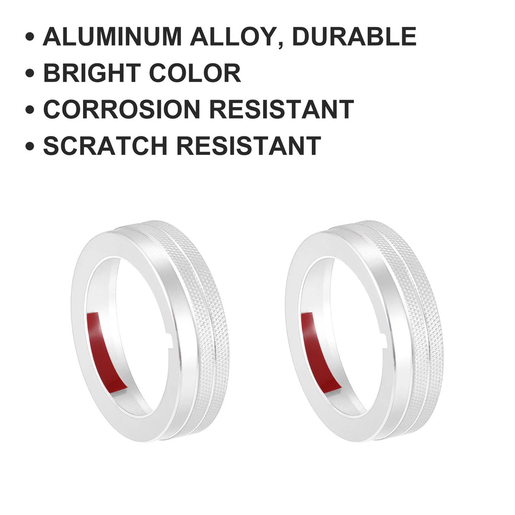 Set of 3 AC Air Conditioner Switch Knob Covers for Mazda CX-3 (2015) Silver Tone