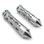 Chrome Spike Grip 7/8" CNC for Suzuki Honda Kawasaki Yamaha Sportbike