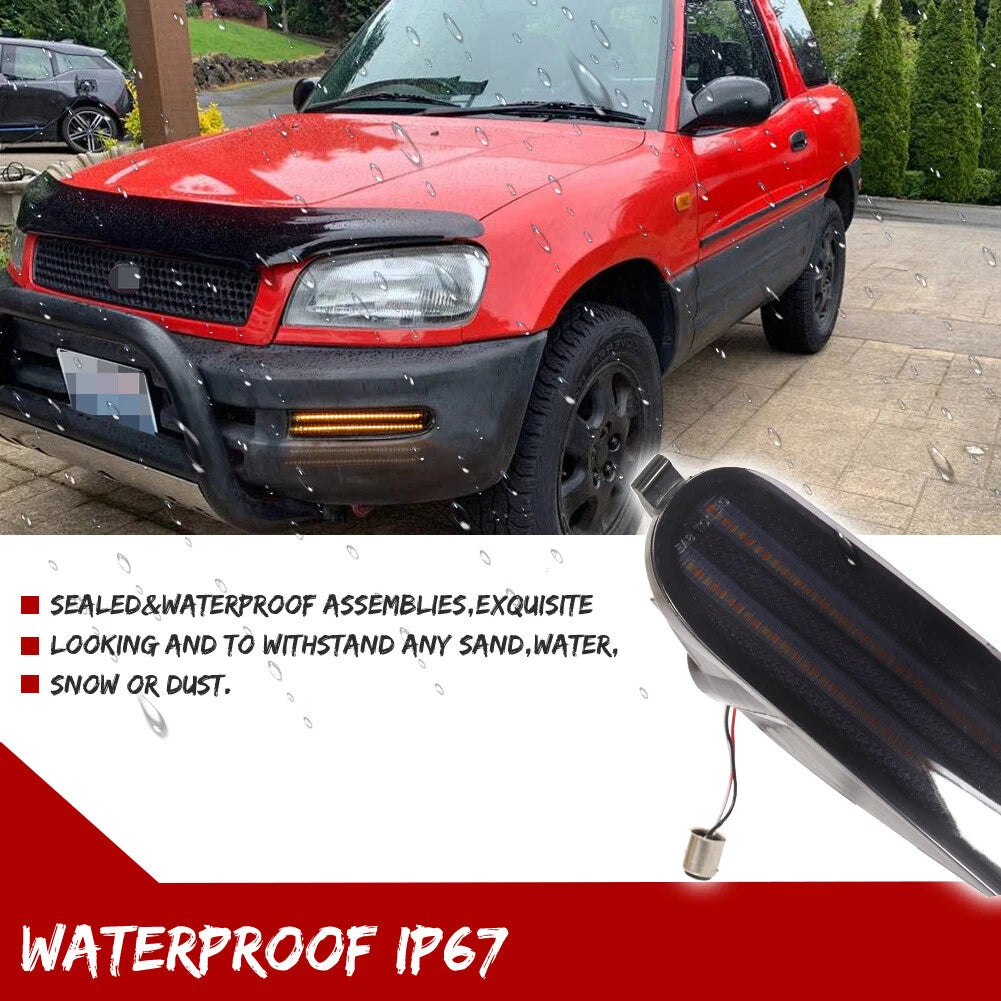 2X Smoke Sequential Switchback LED Signal Lights for Toyota RAV4 (1996–1997)