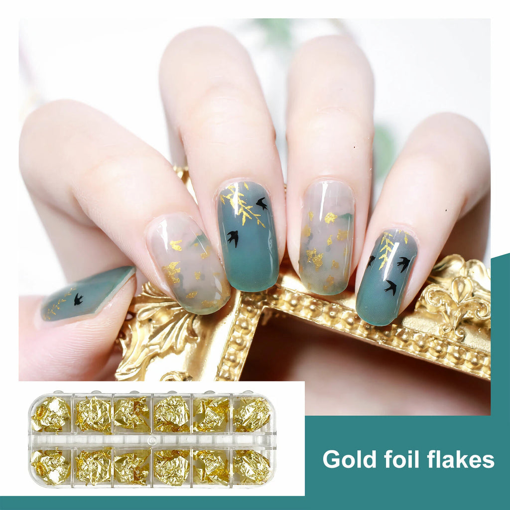 3 Boxes Gold Foil Flakes for Resin Craft Nail Art