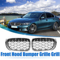 1 Pair Front Hood Bumper Grille for BMW X3 F25 (2014–2017) Silver Tone