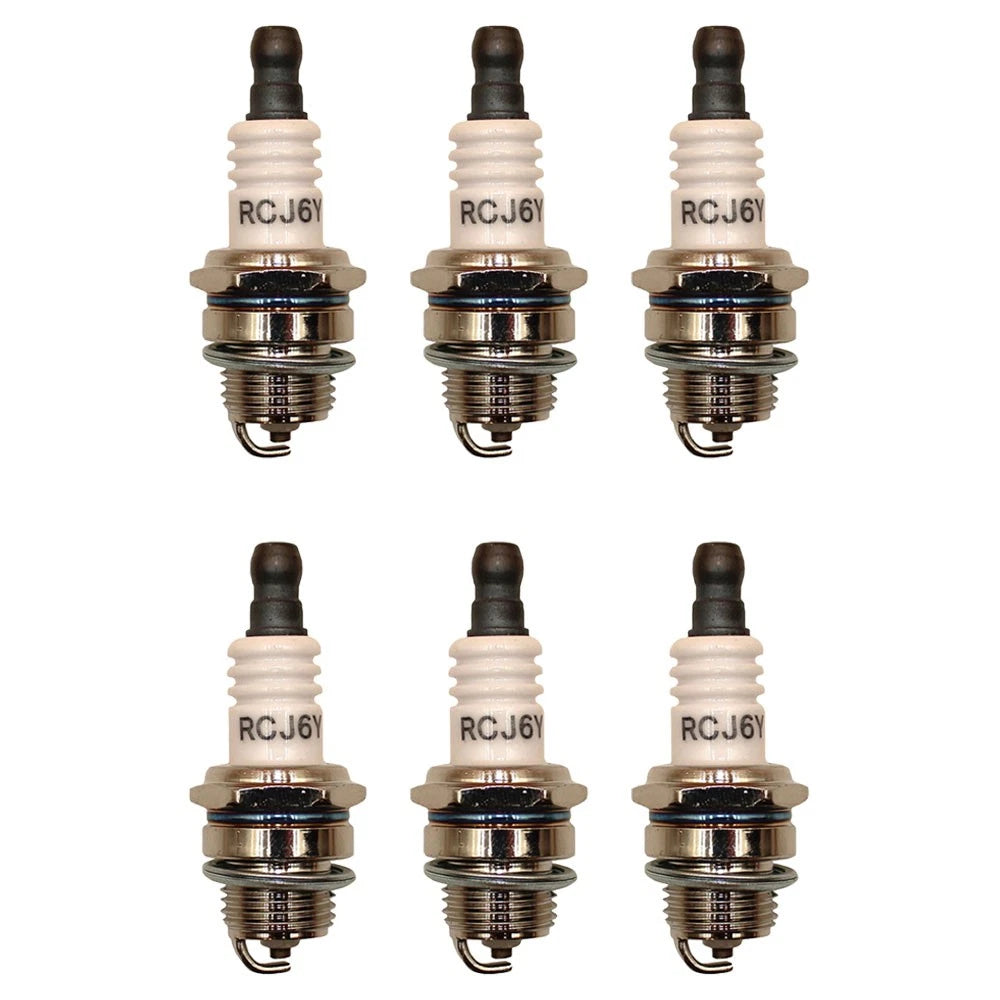 Set of 6 Spark Plugs for Oregon 77-324-1, Champion RCJ7Y, NGK BPMR7A