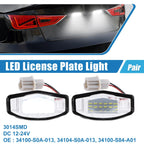 White LED License Plate Light Assembly for Acura (2016-2020)