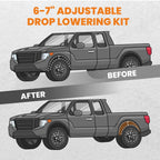 6" Drop Axle Flip Under Bed C Notch Lowering Kit for Silverado Sierra (2007–2018)